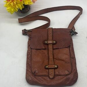 Civico 93 Butter Soft Brown Leather Crossbody Bag. MCB3764